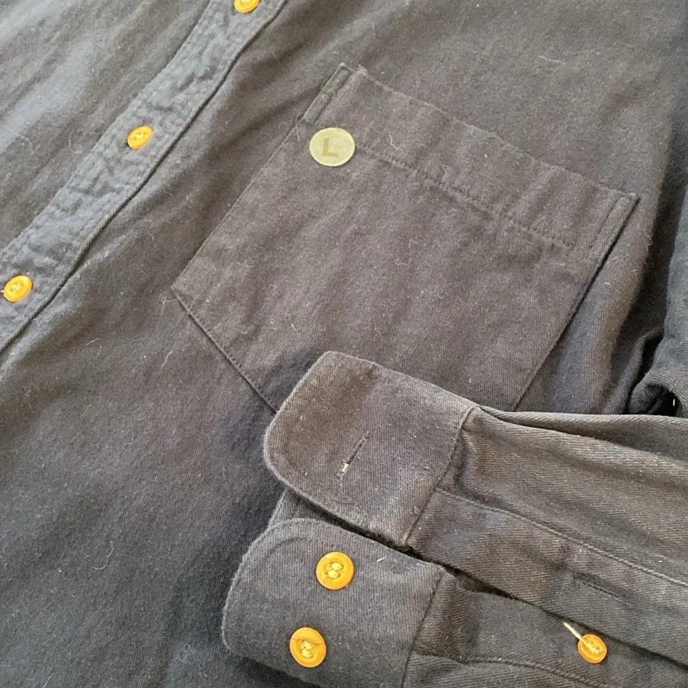 NWOT American Eagle Outfitters Navy Blue Flannel Long Sleeve Button Shirt Large - Picture 5 of 15